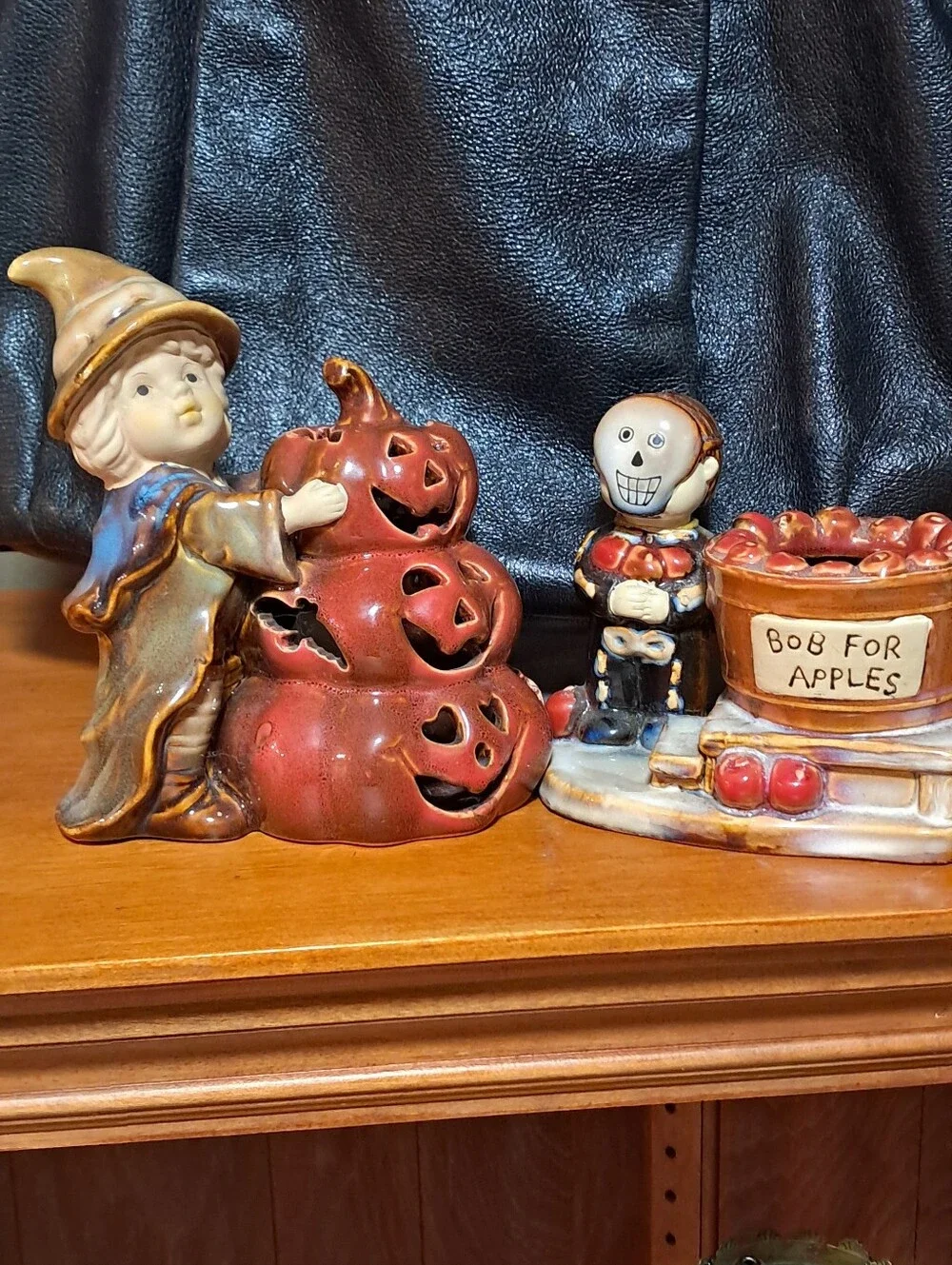 Yankee Candle Ceramic Halloween Figurine Set with Jack-O'-Lanterns and Witch